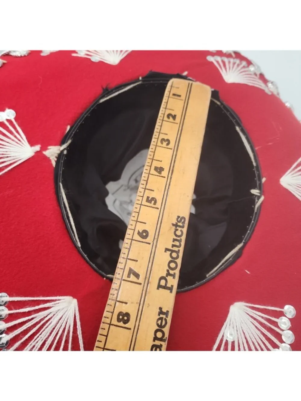Vintage Child Size Red Sombrero Silver Horseshoes Pigalle  Mariachi Charro Hat